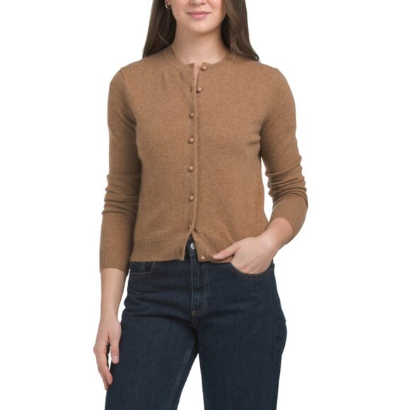 WILT Russet Cashmere Bobble Button Cardigan - Picture 1 of 2